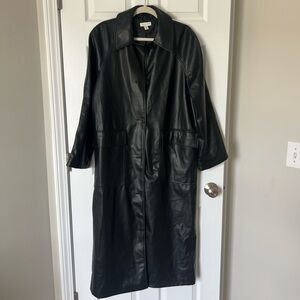 TOPSHOP Faux Leather Lightweight Trench Coat